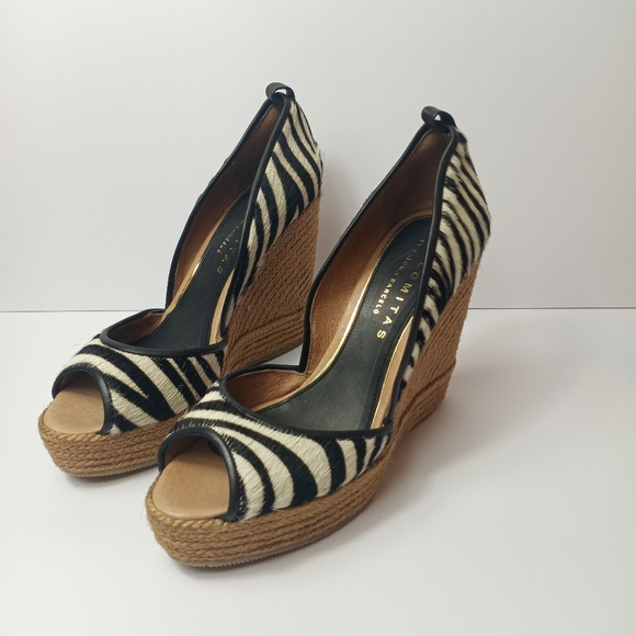Paloma Barcelo Zebra Print Wedge - Picture 2 of 9